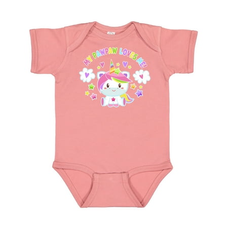 

Inktastic My Pawpaw Loves Me with Cute Rainbow Unicorn Gift Baby Boy or Baby Girl Bodysuit