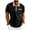 Black, variant on Mens T-Shirts Waffle-Weave Color-Blocked Pocketed Half-Buttoned Collared Short-Sleeve Shirt,Sizes S-3XL