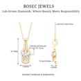 thumbnail image 4 of Rosec Jewels Lab Created Diamond Knot Necklace - 2 Stone Necklace with Chain - Ready to Gift for Christmas, 18K Yellow Gold, 4 of 6