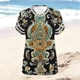 thumbnail image 5 of Mceream Plus Size T Shirts for Women Short Sleeve V Neck Raglan Tunic Tops Casual Floral Print Summer Tshirts Oversized Loose Fit Tees Spring Fashion Clothes Vacation Outfits Blouses Army Green S, 5 of 6