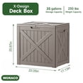thumbnail image 2 of Joxxoaa 32 Gallon Outdoor Deck Box,Waterproof Resin Outdoor Storage Boxes, Outside Storage Lockable Container for Garden Tools,Indooor Cushions,Accessories (Grey), 2 of 7