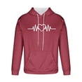 thumbnail image 4 of Sudadera con capucha para hombre, estilo casual, con cuello redondo, estampado, manga larga, blusa de poliéster, 4 of 5