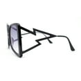 thumbnail image 3 of Womens Lightening Bolt Arm Oversized Butterfly Designer Diva Sunglasses Black - Blue Mirror, 3 of 4