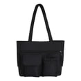 thumbnail image 2 of Spencer Casual Tote Bags with Multiple Pockets for Women, Oxford Large Capacity Shoulder Bag Handbag for Travel Work, Black, 2 of 11