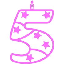 Fifth Birthday Baby Girl Pink 5th Number Fifth Birthday Party Decoration Wall Art Sticker Vinyl Decals House Wall Decor Removable Sticker Kitchen Wall Design Party Peel and Stick Size (30x15 inch)