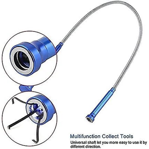 Herramienta de recogida de garra flexible 4 garras Led Eje de aleación Imán universal Multifunción Recolectar herramientas Grabber Herramienta de recogida de garra magnética Pic de mano ZefeiWu 8390606571281