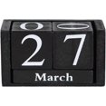 thumbnail image 1 of Wooden Perpetual Calendar Cube Calendar Block Month Date Display Home Office Decor (Black), 1 of 4