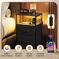 thumbnail image 4 of Mesa de noche LED WLIVE con cargador, 81 cm, color negro, 4 of 7