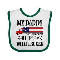 Inktastic Daddy Plays with Trucks Boys or Girls Baby Bib