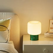 FANHAO Touch Bedside Table Lamp with Glass, 4000mAH, 3-Way Dimmable, Mushroom Lamp for Bedroom