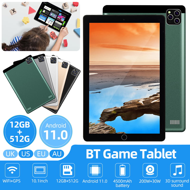 10.1inch 12G+512G WiFi Tablet Android 11.0 Netflix HD Bluetooth Game ...