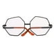 thumbnail image 1 of Gafas de terre de gafas hexagonales con montura negra de moda, 1 of 8