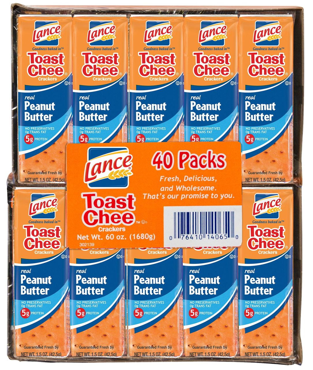 Product of Lance Toast Chee Peanut Butter and Cheese Crackers, 40 pk./1