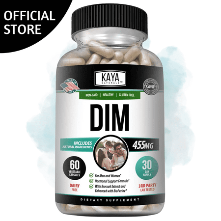 Kaya Naturals DIM Ultra | Supplement for Women and Men | Vegetable Capsules with Broccoli Extract & BioPerine | Herbal Supplement for Hormonal Support, Acne, Menopause, and Prostate – 60 Count