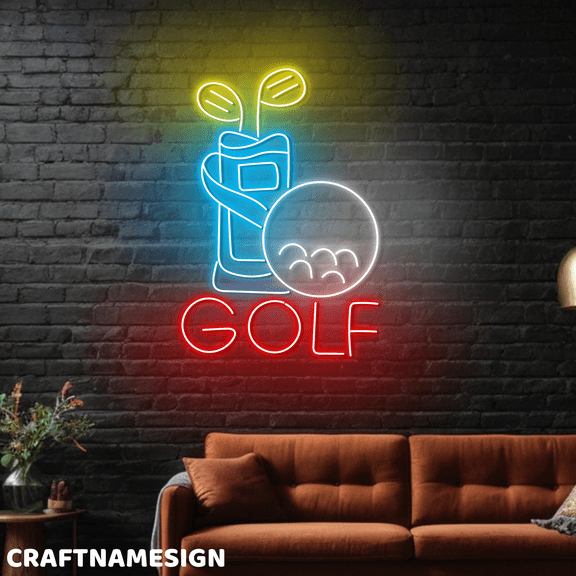 Craftnamesign Golf Neon Sign, Golf Club Wall Sign, Golf Open Sign Wall Decor