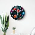 thumbnail image 4 of 14 Inch Wall Clock Battery Operated Silent Clock Decorative for Office, Kitchen, Outdoor, Living Room，Rainbow Rose Flower Creative, 4 of 4