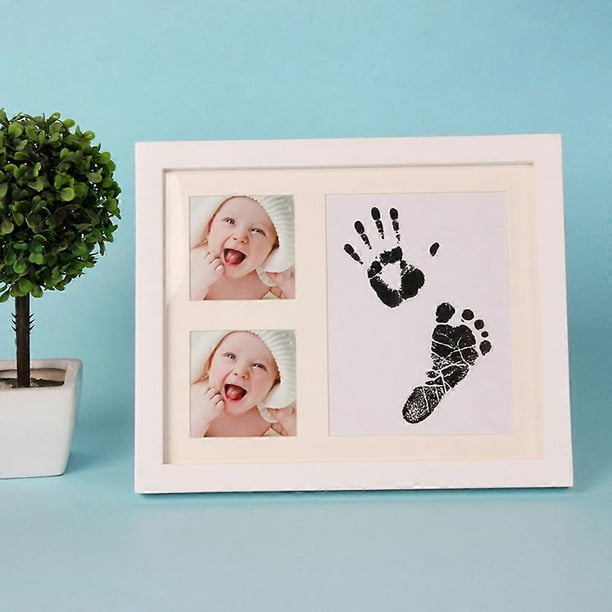 Newborn Baby Handprint and Footprint Picture Frame Kit Baby Keepsake Frames Picture Frame Kit with Ink Pad Infant Shower Gifts for New Parents
