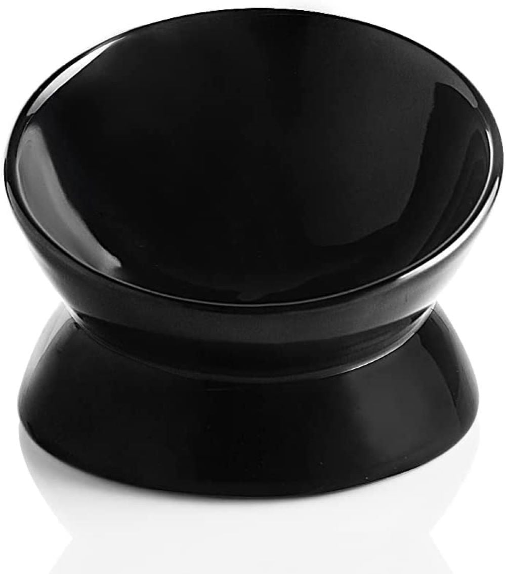 SWEEJAR Ceramic Raised Cat Bowls, Slanted Cat Dish Food or Water Bowls