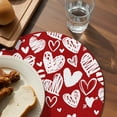 thumbnail image 3 of Red Love Valentines Round Placemats for Dinning Tables, Heat-proof Braided Table Mats 13 Inch, White Love Heart Washable Place Mat for Kitchen Restaurant Party Decor Supplies Table Setting, 3 of 9