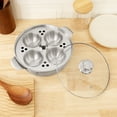 thumbnail image 4 of Tcwhniev 7pcs Stainless Steel Egg Poacher Versatile Kitchen Poacher Egg Maker Cooker with 4 Cup and Glass Lid for Induction Cooker, 4 of 9