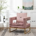thumbnail image 3 of Roundhill Furniture Lenola Contemporary Upholstered Accent Arm Chair, Pink, 3 of 16