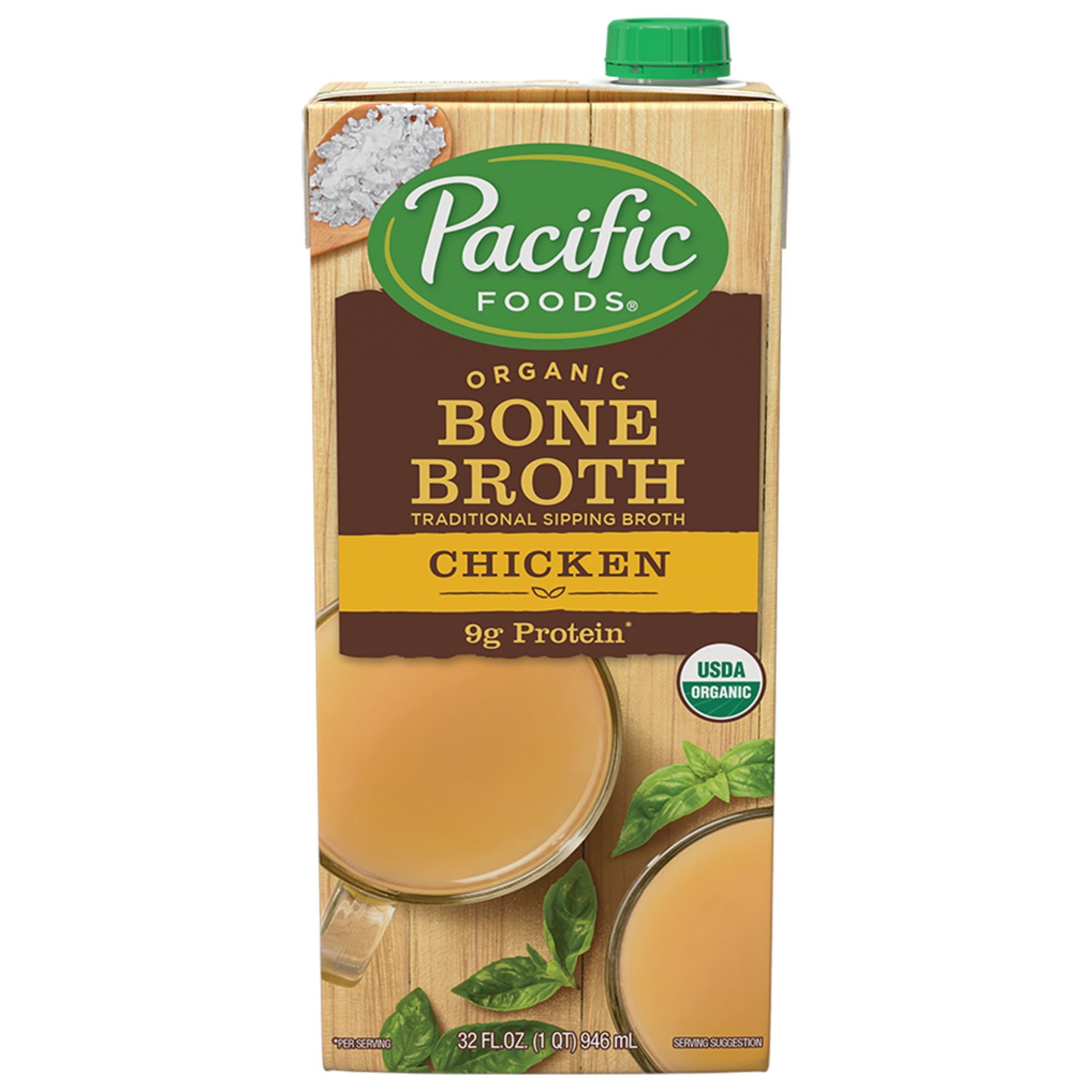 Pacific Foods Organic Chicken Bone Broth with Sea Salt, 32oz Walmart
