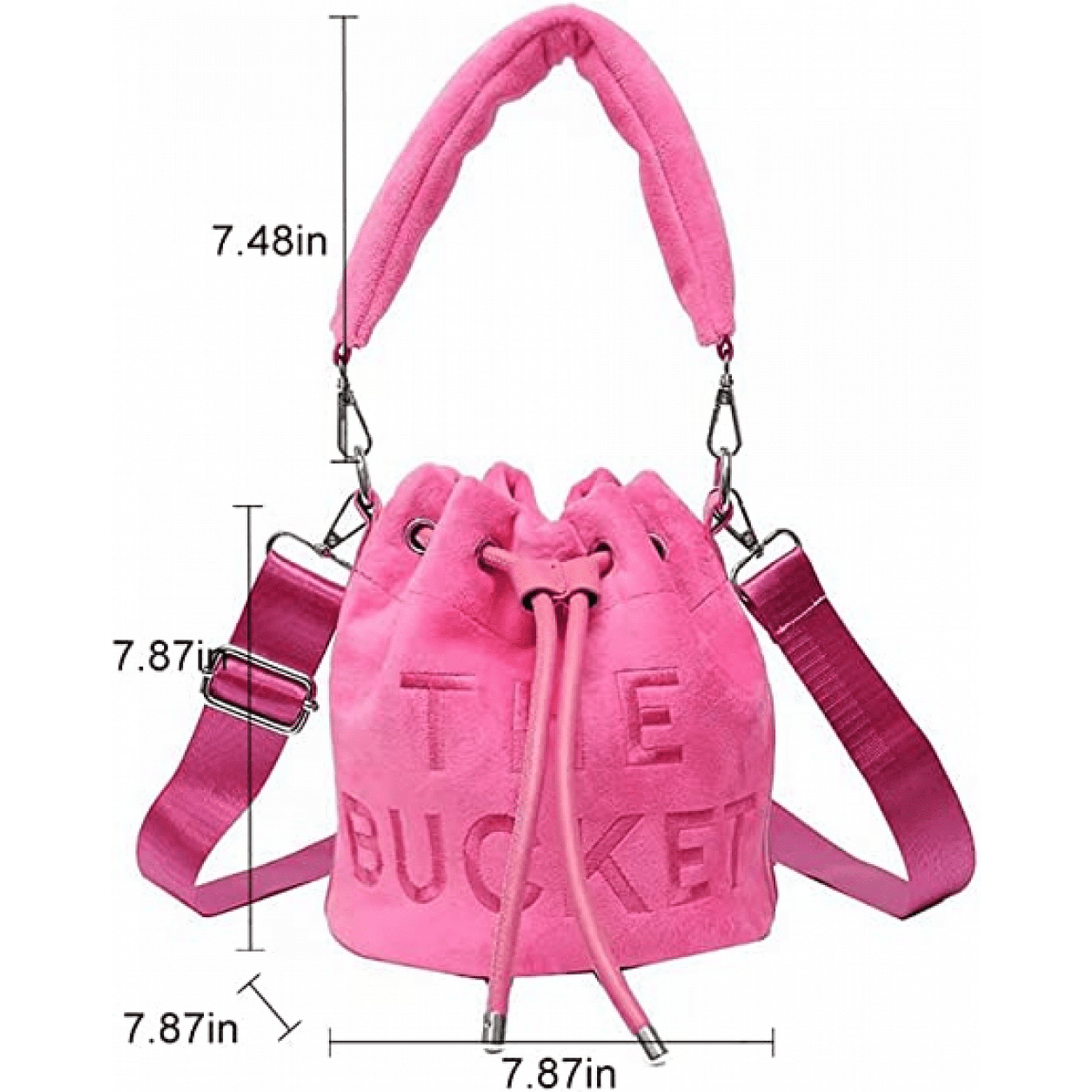 Bucket Bags for Women Mini Bucket Bag Purses Soft Plush Crossbody Bucket Bags Drawstring Handbags Hobo Bag Walmart