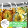 thumbnail image 3 of Spring Summer Shower Curtain, Hello Sunshine Sunflower Shower Curtains for Bathroom, Seasonal Farmhouse Holiday Bathroom Home Decor, Waterproof Fabric with Hooks 72X72 Inch, 3 of 6