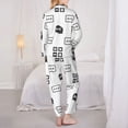 thumbnail image 3 of Pajama Sets for Women 2 Pcs, Math algorithm Print Button Down Long Sleeve Sleepwear Lounge PJ Sets, 3 of 6