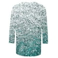 thumbnail image 5 of Cavosen Womens Three Quarter Sleeve T Shirts Gradient Sparkle Glitter Shiny Print Blouse 3/4 Sleeve Round Neck Loose Tops Dressy Fashion T-Shirts Workout Tees Summer Plus Size 3XL, 5 of 5