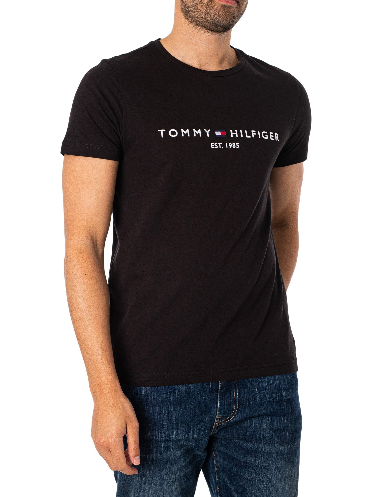 Tommy Hilfiger Core Logo T Shirt Black Walmart