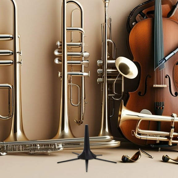 WHAMVOX Foldable Metal Trumpet Stand with 5 Legs Portable and Sturdy Instrument Holder Detachable Trumpet Holder for Easy Maintenance