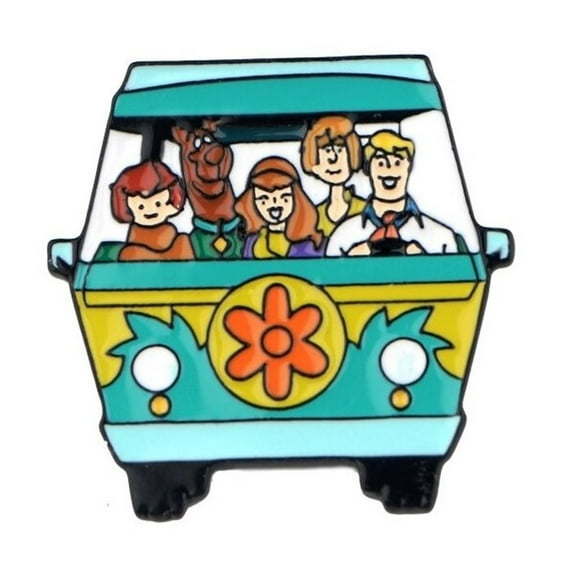 Scooby Doo Van And Group 1.5 Inches Tall Enamel Metal Pin