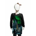 thumbnail image 1 of Aurora Borealis Kids Apron, Penguins on Frozen Lake with Christmas Tree Noel Arctic Circle Design, Boys Girls Apron Bib with Adjustable Ties for Cooking Baking Painting, Lime Green Grey, by Ambesonne, 1 of 2