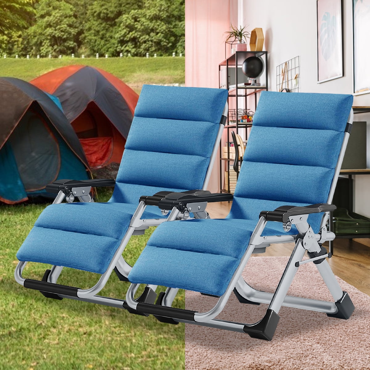 ABORON Zero Gravity Chairs Set of 2, Folding Recliner Lounge Chair