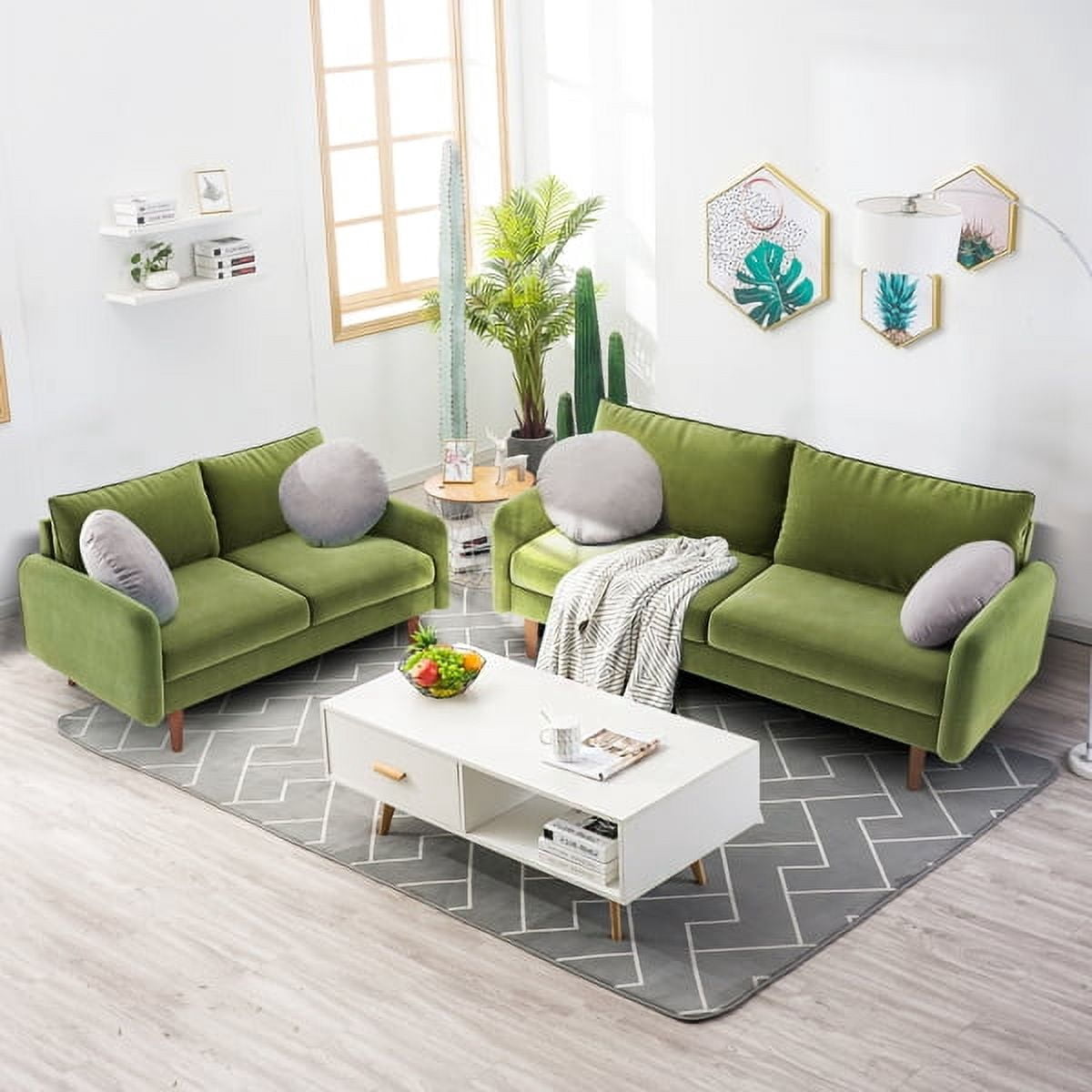 72" Soft Velvet Round Arm Apartment Loveseat – Cozy, Skin-Friendly & Modern for Living Rooms, Bedrooms & More