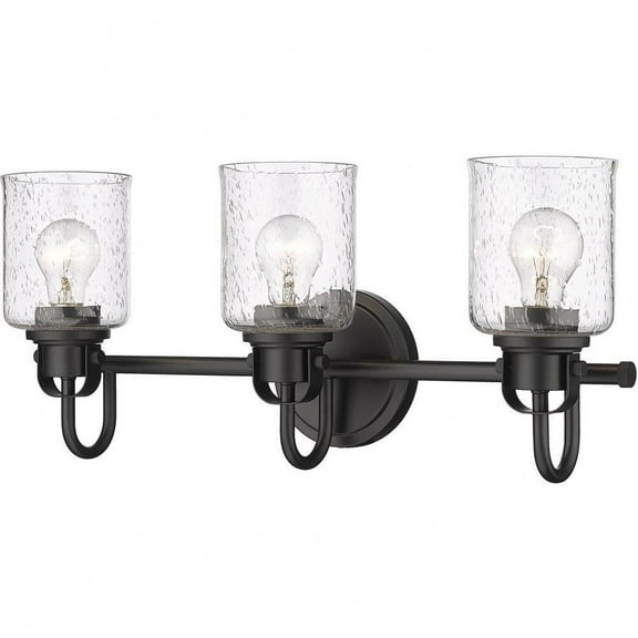 3 Light Vanity Light Fixture in Transitional Style-9.5 inches Tall and 22 inches Wide-Matte Black Finish Bailey Street Home 372-Bel-4620057