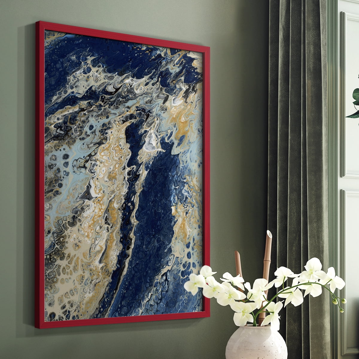 C39 Framed Print in Red Solid Wood Framed Print No Nail Hanging