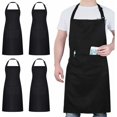 thumbnail image 1 of Professional Bib Apron, Waterproof Apron With Adjustable Shoulder Strap, For Men And Women, Kitchen Apron With Two Large Pockets, Perfect For Cooking, Gardening, Serving (4 PCS), 1 of 5