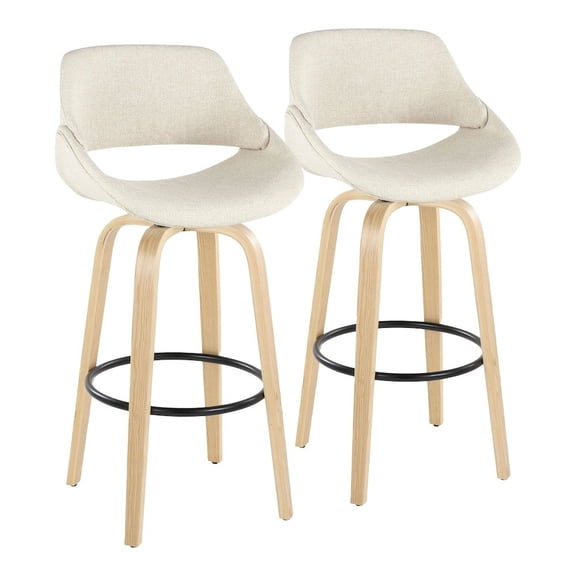 LumiSource Fabrico 30" Fixed-Height Barstool - Set of 2