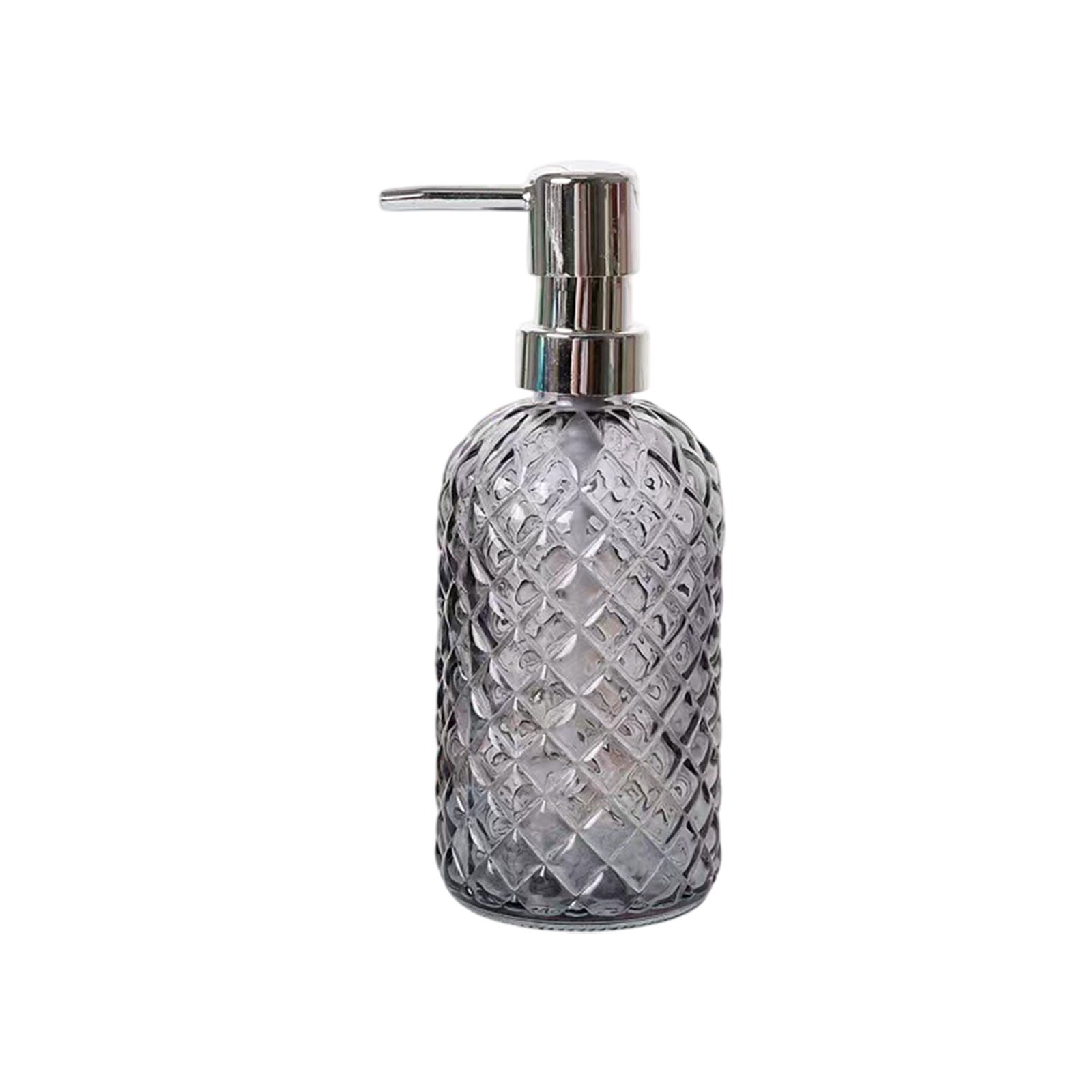 Foaming Soap Dispenser, Glass Hand Soap Bottle with Foam Pump, Gray 037, Refillable Dispenser for Bathroom Sink, Kitchen Counter, Shower , and Body Wash (2 Pcs)