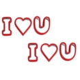 thumbnail image 1 of Oleegame 2PC Cookie Mold Cute Cake Tools Heart/Star/Flower Shape Cutters Stainless Steel Plastic Cookie Cutter Set Red, 1 of 9