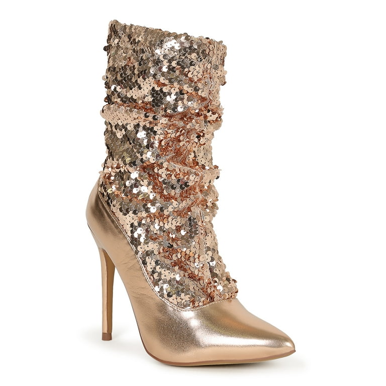 Nakitta sequin slouchy booties discount