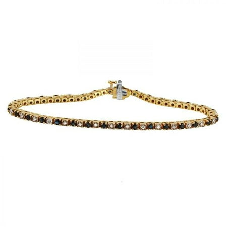 Foreli 1.76CTW Sapphire And Diamond 14K Yellow Gold Bracelet