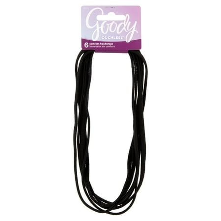 Goody Ouchless Narrow Comfort Headwraps Flat Headbands 6 Ct