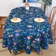 thumbnail image 5 of Blue Flowers Oval Tablecloth 60x120in for Oval Table Waterproof Floral Table Cloths for Dining Room Indoor Outdoor Table Cloth, 5 of 6