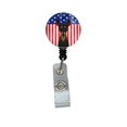 thumbnail image 1 of American Flag & Miniature Pinscher Retractable Badge Reel, 1 of 1
