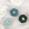 thumbnail image 3 of Koyal Wholesale Velvet Ring Box, Vintage Teal, Hexagon Vintage Ring Box with Detachable Lid, 2 Piece Engagement Ring Box, 3 of 5