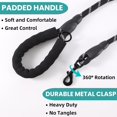 thumbnail image 3 of Dog Leash for Medium & Large Dogs, 5FT x 1/2in Heavy Duty Rope Leash with Padded Handle, Highly Reflective Threads & Swivel Clip, No Tangle for Walking Training, Black, 3 of 6