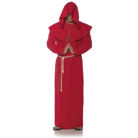 Renaissance Monk Robe - Religious Monk Adult Costume (Red)